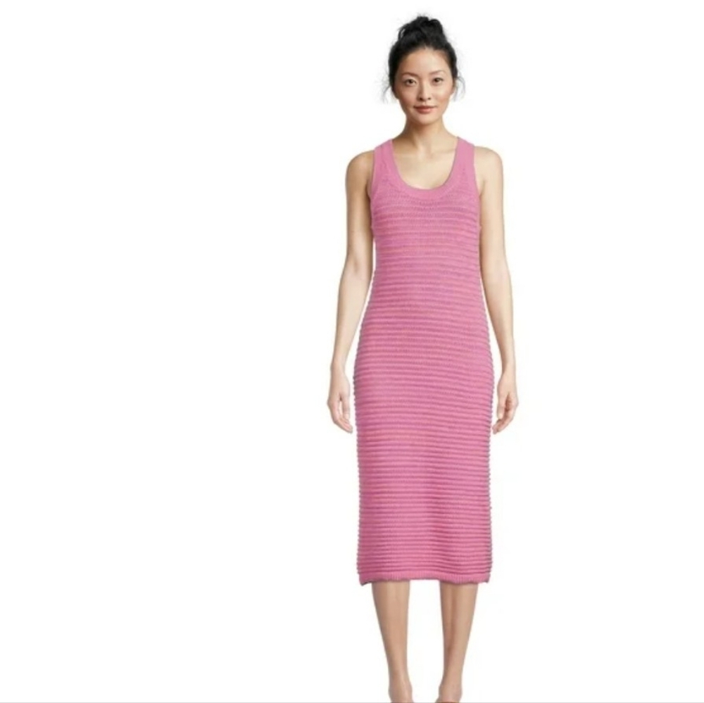 Time and Tru Dress Women's XL 16-18 Marled Pink,Pullover Midi  Crochet Dress